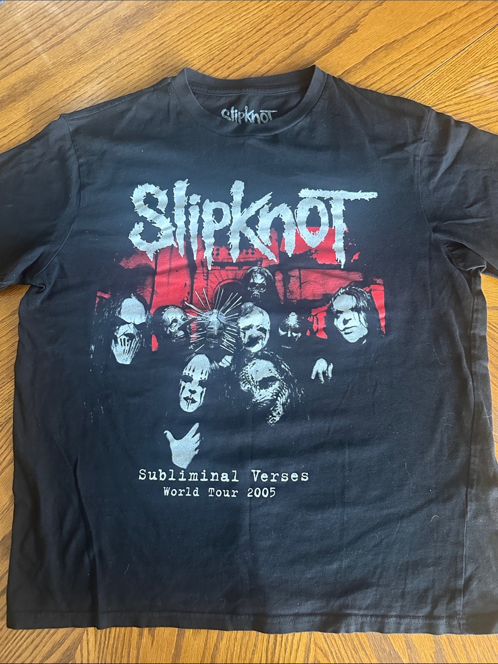 Slipknot Subliminal Verses 2005 Tour Black Tee with Red Graphic